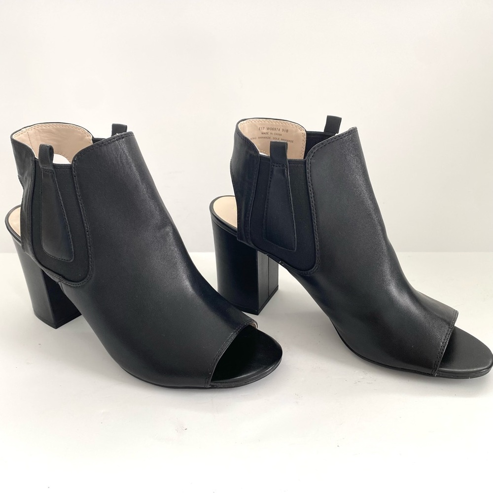 Cole Haan Basel Shootie II Platform Bootie Black Cutout Heel Vegan Leather 9.5B